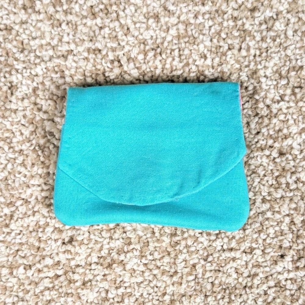 Handmade‎ Pocket Wallet Credit Card Holder Seafoam Unicorn Print Cute Small